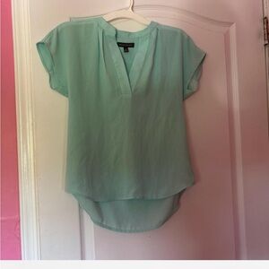 Banana Republic Light Green V-Neck Blouse